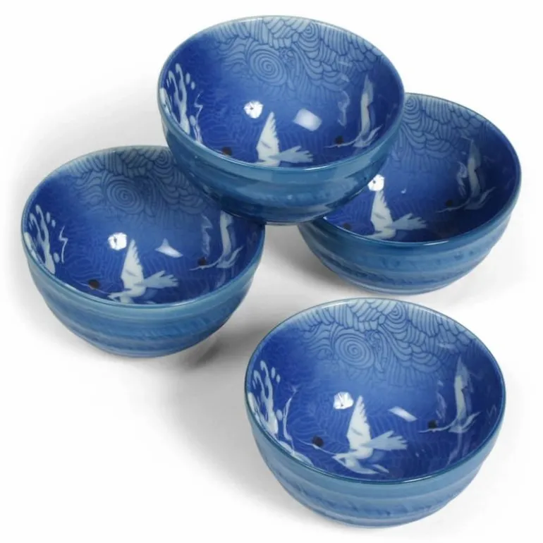 Blue Cranes Bowl Set at Miya