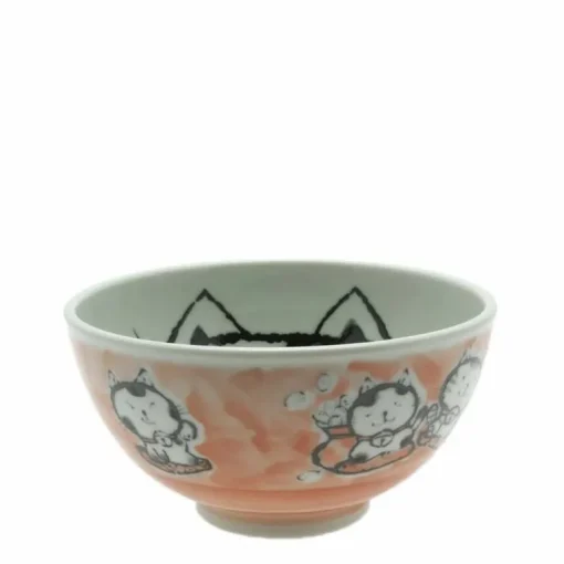 Bowl Cat Happiness Pink 5-1/8"