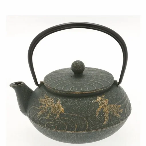 Cast Iron Teapot Bronze Goldfish