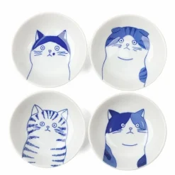 Cat Face Small Dish 3.5" Set/4