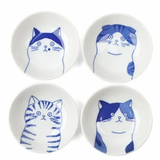 Cat Face Small Dish 3.5" Set/4