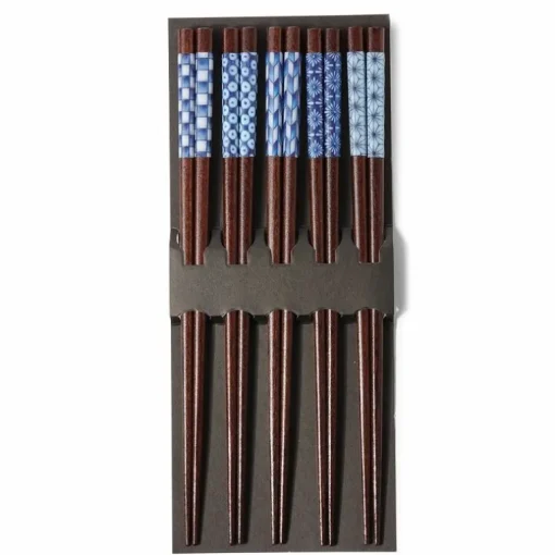 Chopsticks Set Wood Aizome Patterns