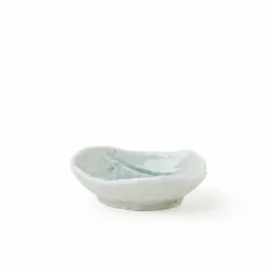 Coral blue sauce dish made in Japan available at Miya.