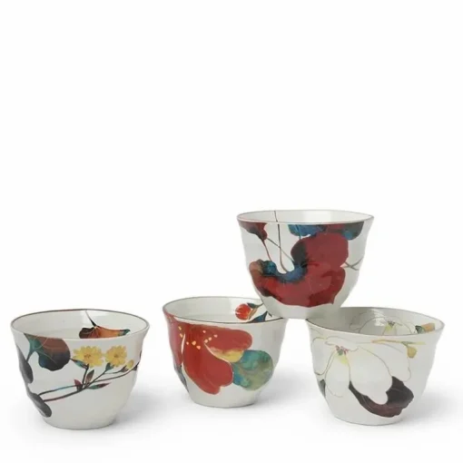 Floral Design Teacup Set Made in Japan Available at Miya.