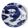 Flying Dragon Themed Dishes in Blue and White Made in Japan available at Miya.