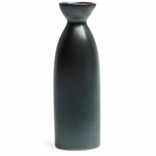 Iron Glaze Black Matte 8 oz. Sake Bottle at Miya