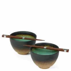 Kosui Green 5.5" Bowl For Two Set at Miya