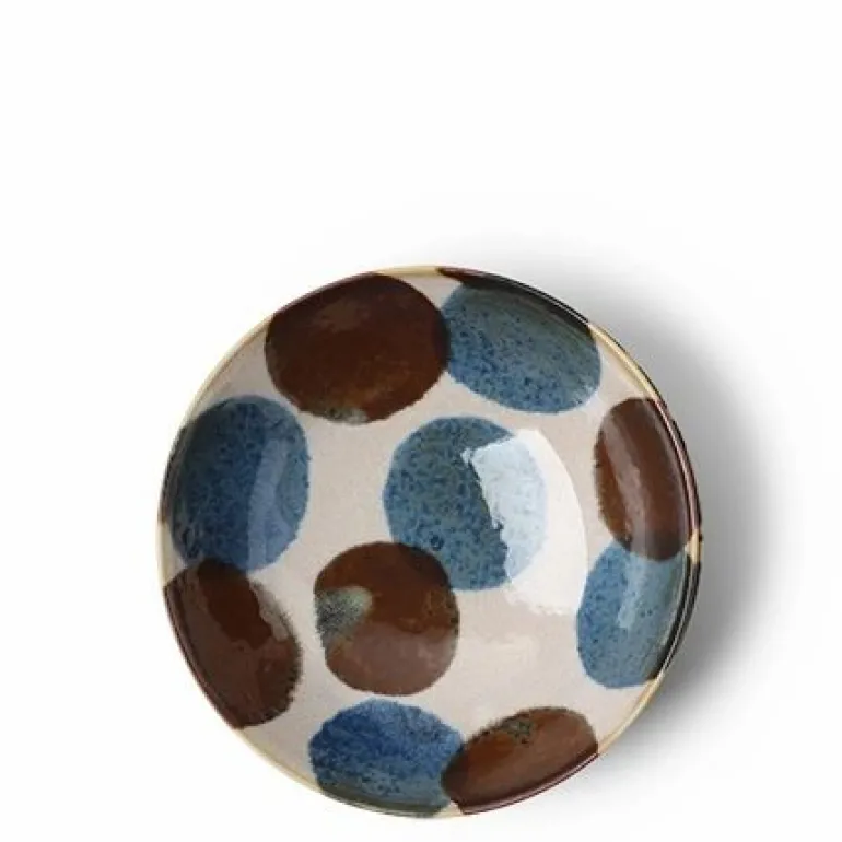 Rustic blue and brown tableware collection made in Japan available at Miya.