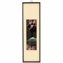 Wall Lacquer Art Sasame Sakura Mt Fuji.